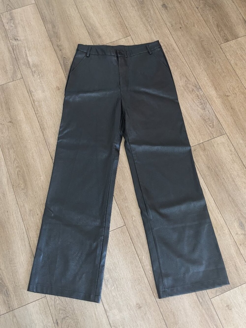 NWT Windsor Wide Leg Faux Leather High Rise Pants Straight Leg Black XL